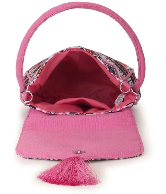 Anekaant - Pink Cotton Sling Bag - Pink