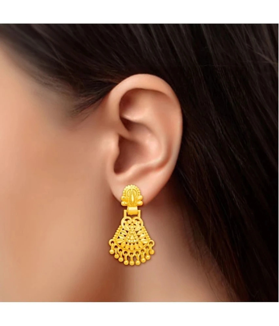 LUV FASHION Golden Chandbalis Earrings ( Pack of 1 ) - Golden