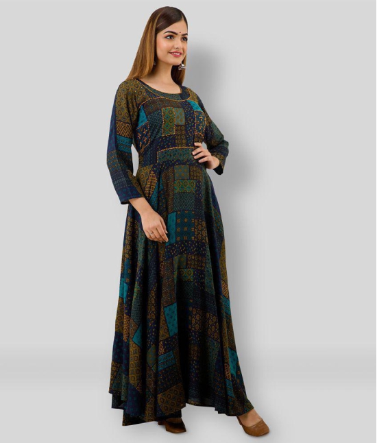 Lee Moda - Multicolor Rayon Women's Anarkali Kurti ( Pack of 1 ) - XXL