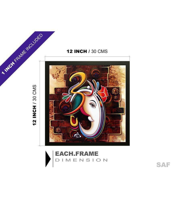 Saf Ganesha UV Coated Home Decorative Gift Item Frame Synthetic Painting With Frame