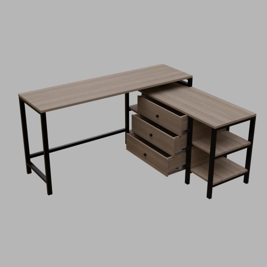 KERRY Workstation Desk in wenge finish-White