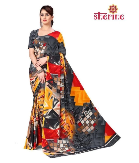 ANAND SAREES Grey Georgette Saree