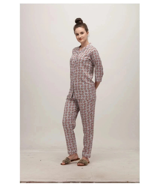 Berrylicious Rayon Nightsuit Sets - Grey - 2XL