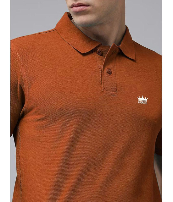 ADORATE - Rust Cotton Blend Regular Fit Men's Polo T Shirt ( Pack of 1 ) - None