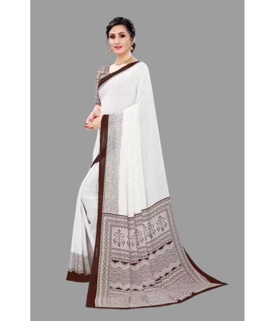 Sitanjali - Brown Georgette Saree With Blouse Piece ( Pack of 1 ) - Brown