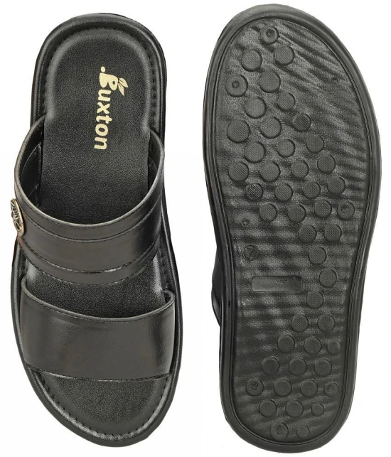 Buxton Black Mens Leather Slipper - None