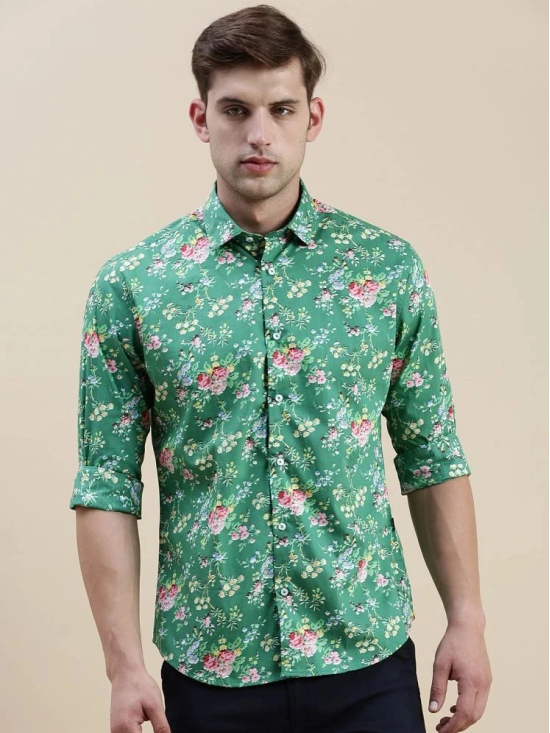 Showoff Cotton Blend Regular Fit Printed Full Sleeves Mens Casual Shirt - Green ( Pack of 1 ) - None