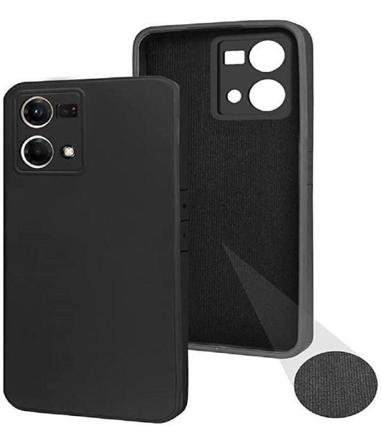 Case Vault Covers - Black Silicon Plain Cases Compatible For Oppo F21 Pro 4G ( Pack of 1 ) - Black