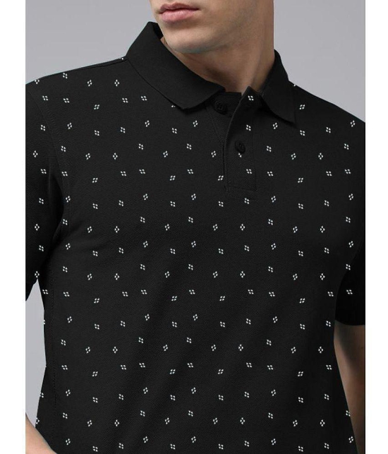 ADORATE Cotton Blend Regular Fit Printed Half Sleeves Mens Polo T Shirt - Black ( Pack of 1 ) - None