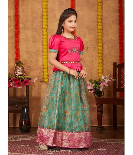 Aarika Pink Silk Girls Lehenga Choli Set ( Pack of 1 ) - None