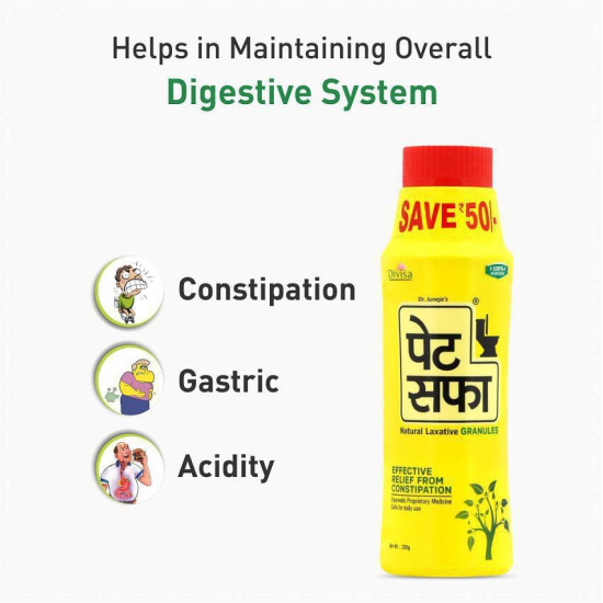 Pet Saffa Natural Laxative Granules 200gm (Pack of 2) + 30 Tablets (Pack of 2) Combo Pack (Helpful in Constipation, Gas, Acidity, Kabz), Ayurvedic Medicine