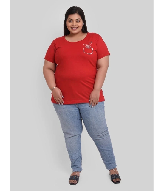 Neo Garments - Red Cotton Regular Fit Womens T-Shirt ( Pack of 1 ) - 8XL