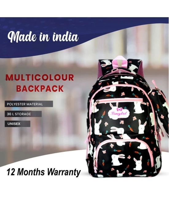 Tinytot Black Polyester Backpack For Kids