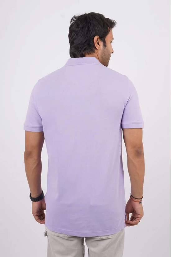 Men's Lavender Solid Polo T-Shirt