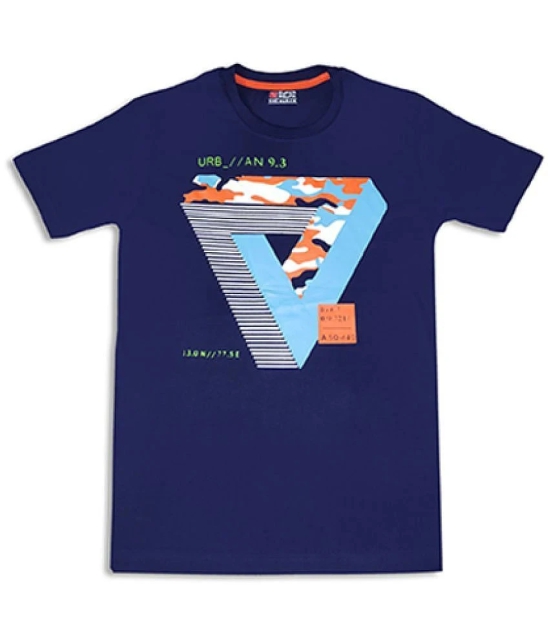 Super Squad  Boys Navy Blue colored Printed Tshirts - None