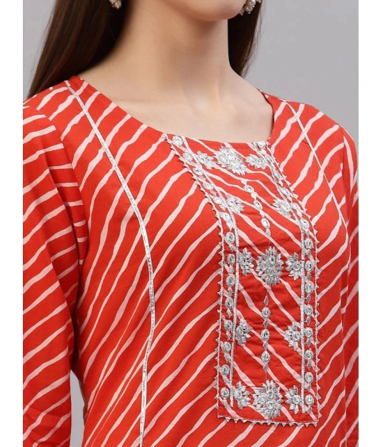 Stylum - Orange Cotton Womens Straight Kurti ( Pack of 1 ) - None