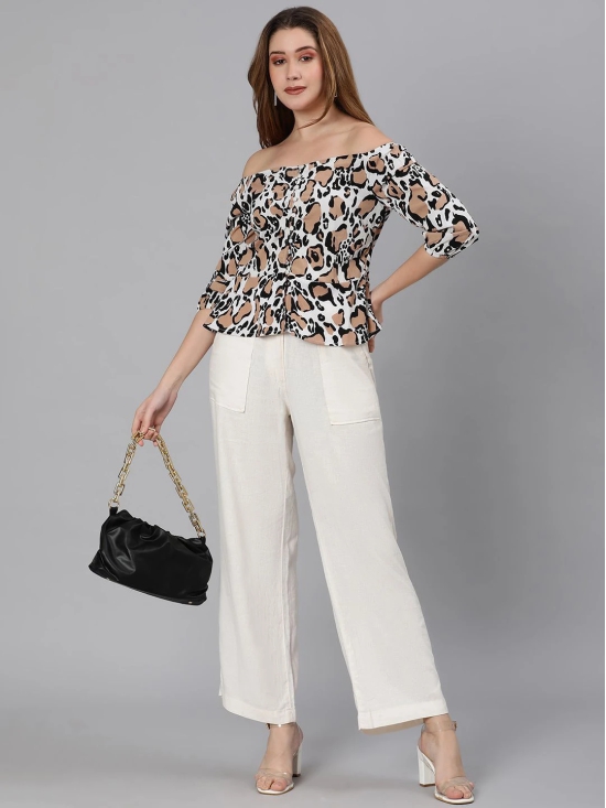 Oxolloxo Multicoloured Animal Print Off-Shoulder Bardot Top