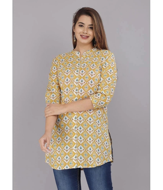 JC4U - Yellow Cotton Flex Womens Straight Kurti ( Pack of 1 ) - None