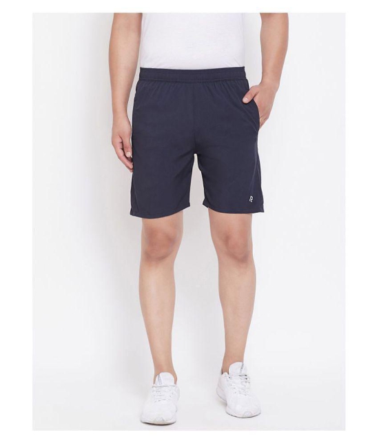 RANBOLT Navy Polyester Lycra Running Shorts - None