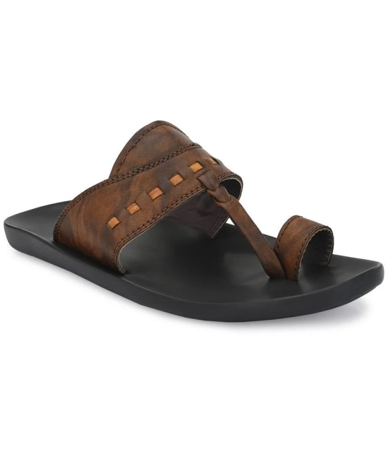 Leeport - Brown Mens Kolhapuris - None