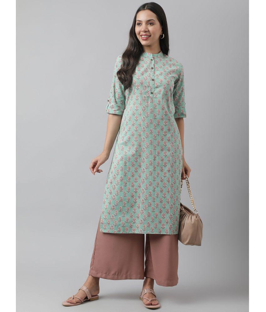 Divena - Green Cotton Womens Straight Kurti ( Pack of 1 ) - None