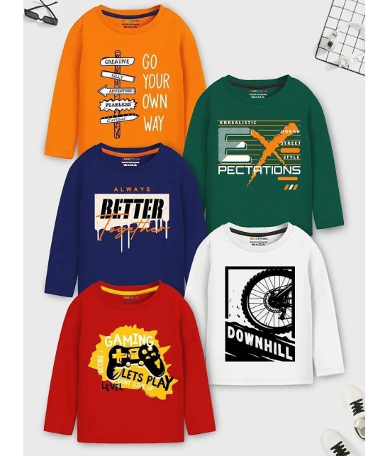 Trampoline Multicolor Cotton Blend Boys T-Shirt ( Pack of 5 ) - None