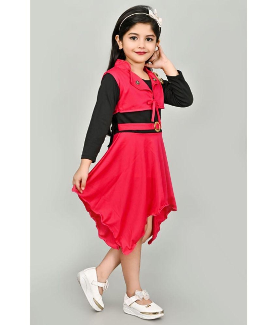 SFC - Red Cotton Blend Girls Asymmetric Dress ( Pack of 1 ) - None