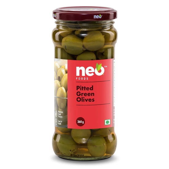 Neo Pitted Green Olive, 380 Gm