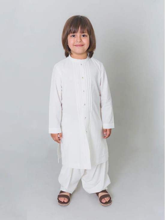 Boys Blue Marble Bundi Kurta Set 6Y