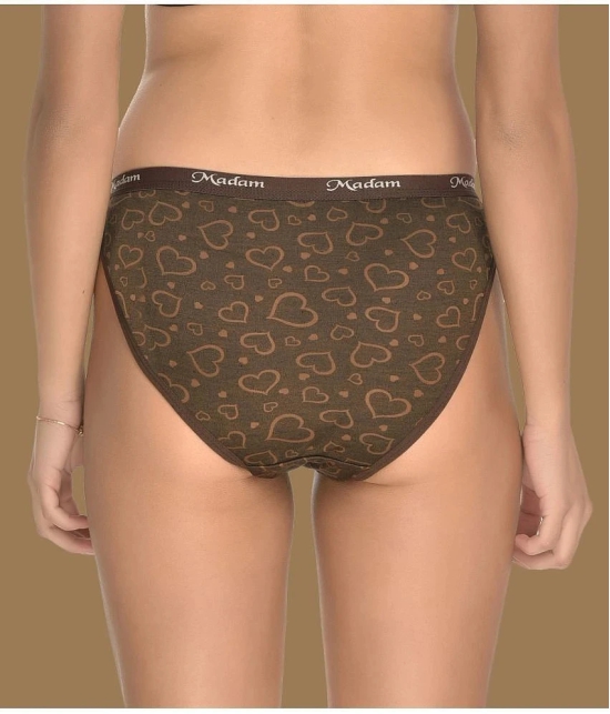 Madam - Brown panty Cotton Printed Womens Bikini ( Pack of 1 ) - None