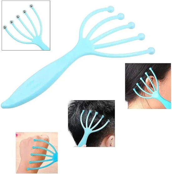 Head Massager for Scalps, 5 Fingers Scalp Massage Machine with Steel Balls, Manual Massager for Deep Relaxation, Stress Reduction and Improved Sleep Quality