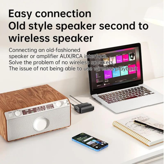 T59 Bluetooth 5.3 Audio Receiver Stereo Sound Lossless Music NFC Wireless Adapter (CE Certified)