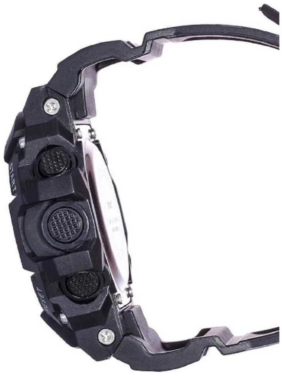 Rhonium Black PU Digital Mens Watch