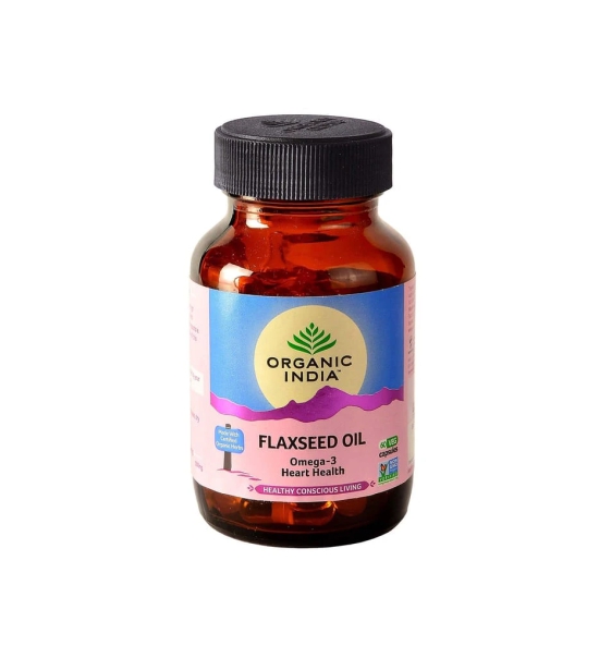 Organic India Flax Seed Oil 60 Veg Capsules