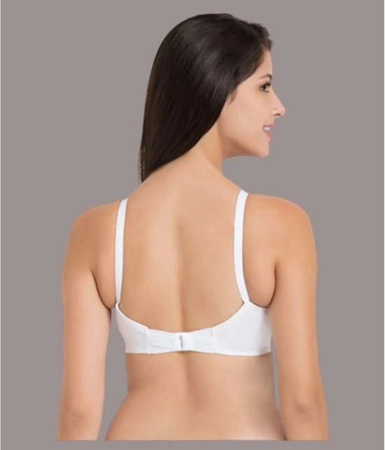 Desiprime - White Cotton Non Padded Womens Everyday Bra ( Pack of 5 ) - None