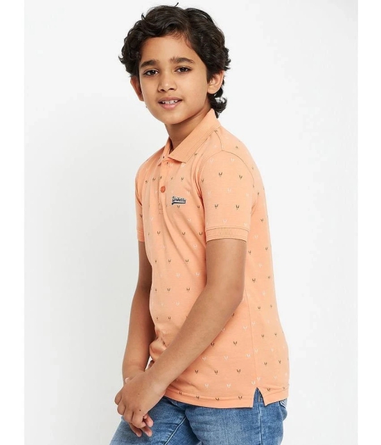 UNIBERRY - Peach Cotton Blend Boys Polo T-Shirt ( Pack of 1 ) - None