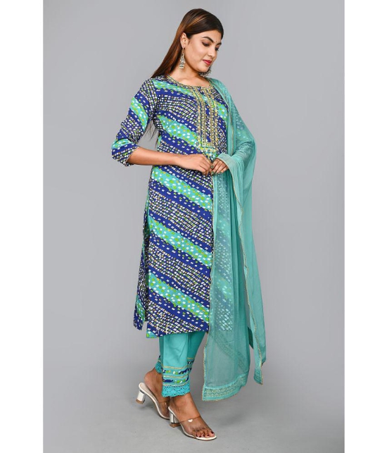 AMIRA'S INDIAN ETHNICWEAR - Blue Rayon Women's Stitched Salwar Suit ( ) - M