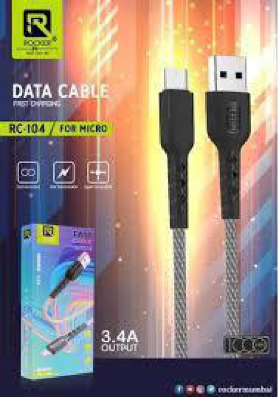 Rocker104(2Pcs) 3.4 Amp Micro Data Cable