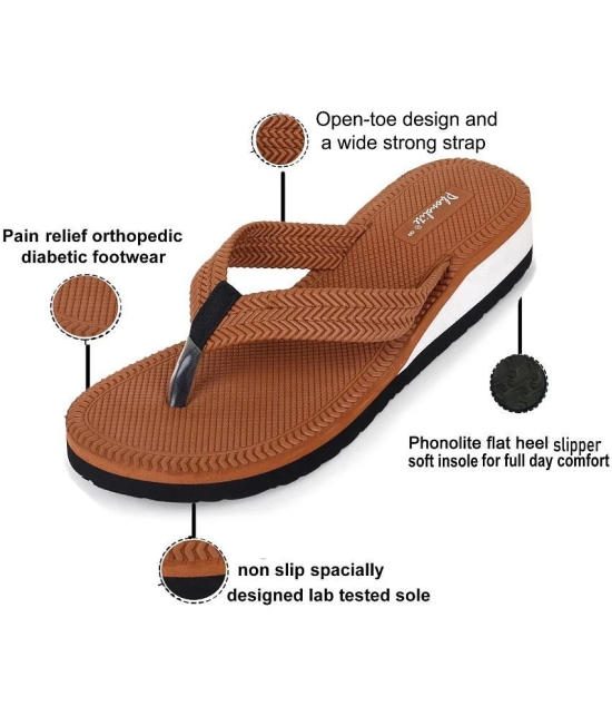 Phonolite Brown Womens Thong Flip Flop - None