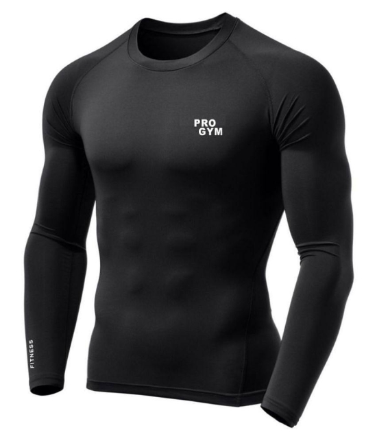 Pro Gym Unisex 100% Polyester Compression T-Shirt Gym and Sports Wear T-Shirt for Men | Body fit Skinny T-Shirt - L