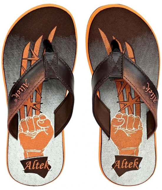 Altek Orange Mens Thong Flip Flop - None