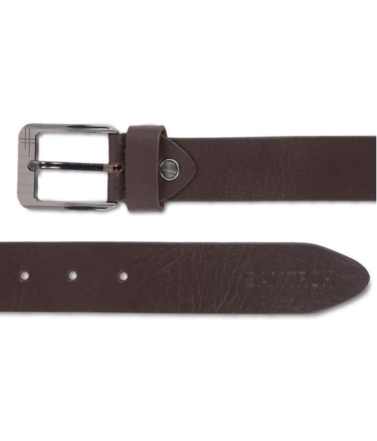 samtroh - Brown Leather Men's Formal Belt ( Pack of 1 ) - None