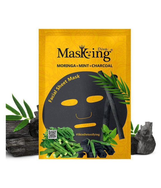 Masking BeautyDiva Honey, Moringa, Mint and Charcoal Face Sheet Mask Masks 50 ml Pack of 2