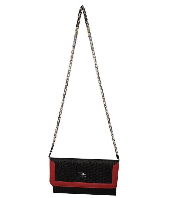 Apnav Black Designer Clutch With Sling