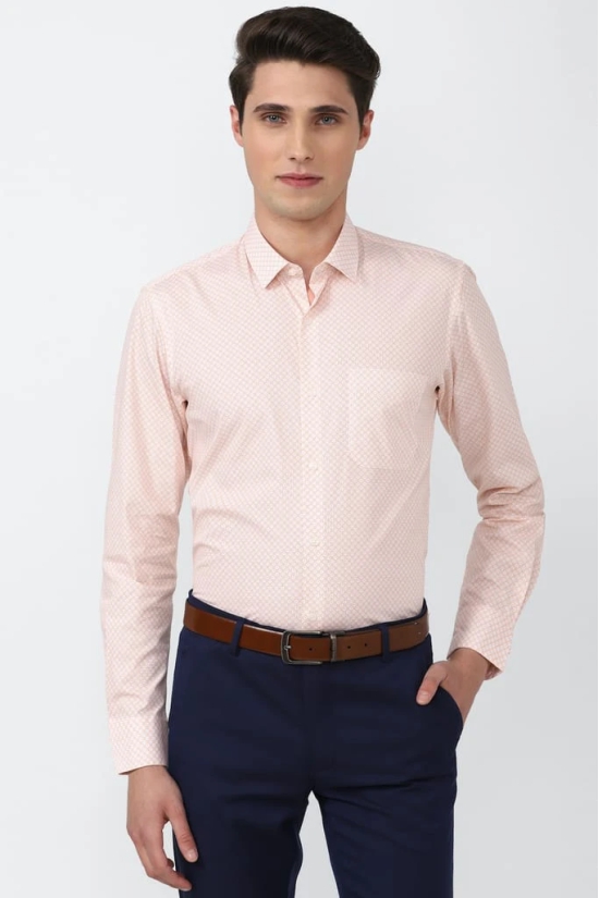 Men Pink Slim Fit Formal Full Sleeves Formal Shirt