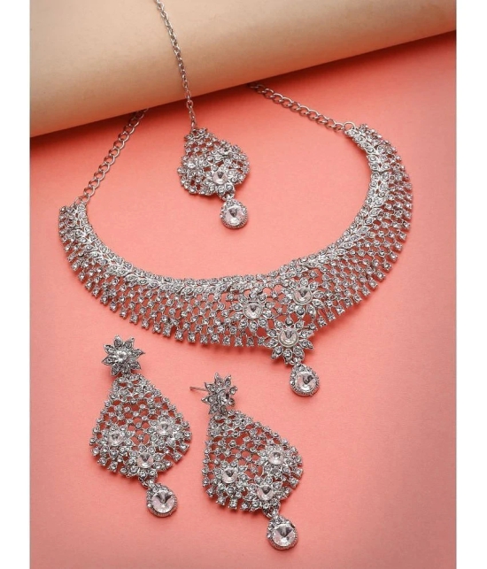 Sukkhi Silver Alloy Necklace Set ( Pack of 1 ) - Silver