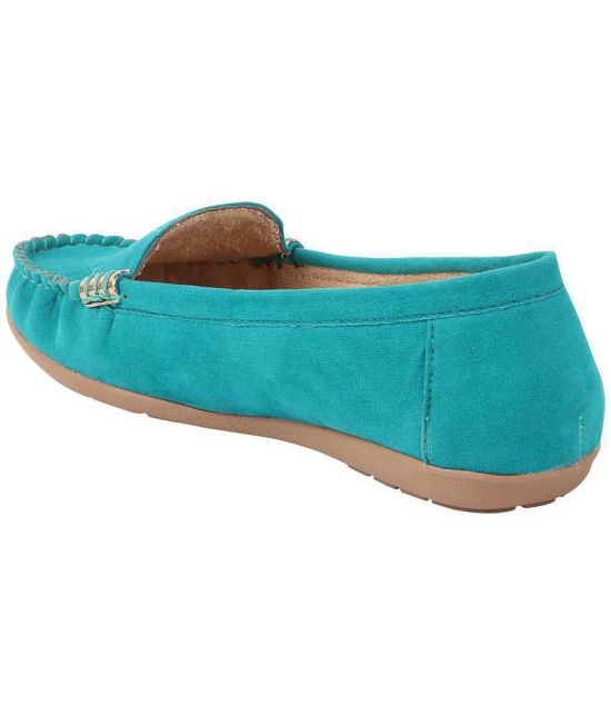 Shoetopia - Turquoise Women''s Loafers - None