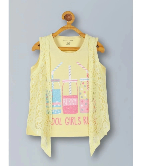 PLUM TREE Yellow 100% Cotton Girls Top ( Pack of 2 ) - None