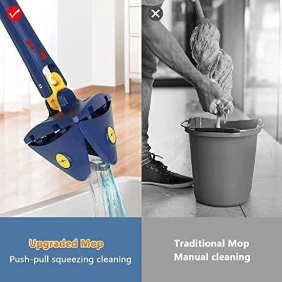 Blue Squeezing Triangle Cleaning Mop