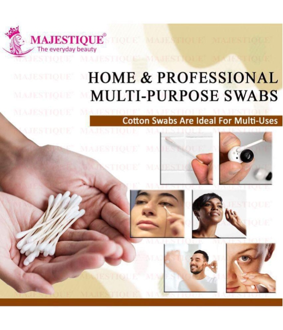 Majestique 100Pcs Paper Cotton Swabs Sticks, Flat Box, Soft Gentle on Face, Ear Cleaning - Pack of 2